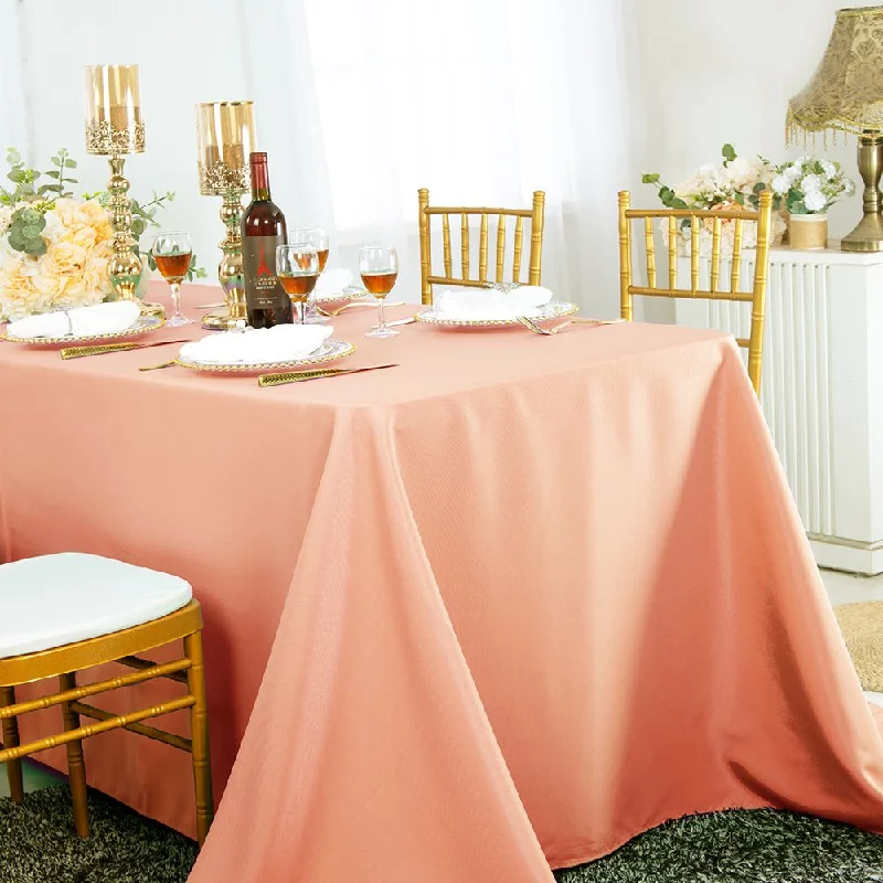 54"x96" Seamless Rectangular Polyester (220 GSM) Tablecloth - Apricot/Peach (1pc)