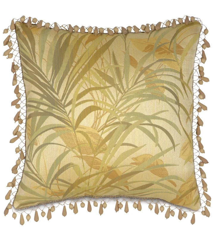 Augustus Gold Coast Beaded Throw Pillow Cover 22x22