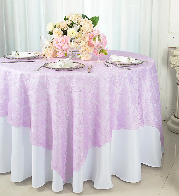 72"x72" Square Caspari Lace Tablecloth/Table Overlay Toppers - Lavender (1pc)