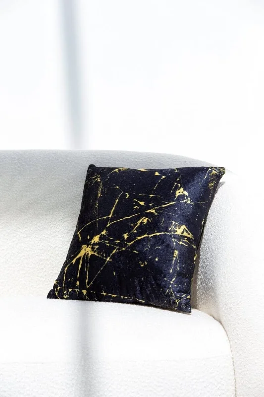 Black & Gold Velvet Cushion Cover (40x40 CM)