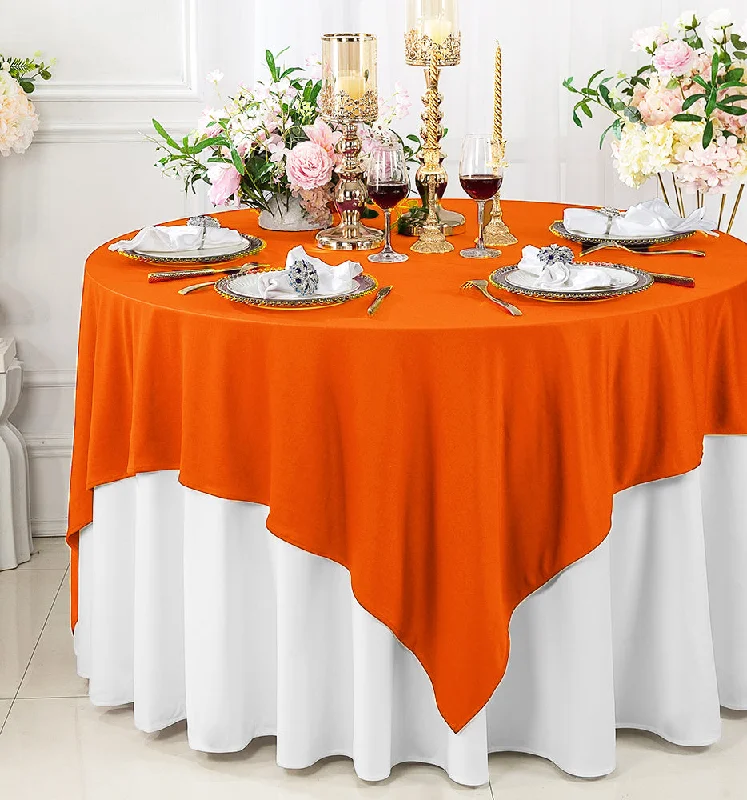 72"x72" Seamless Square Scuba (Wrinkle-Free) (240 GSM) Tablecloth /Table Overlay - Orange (1pc)