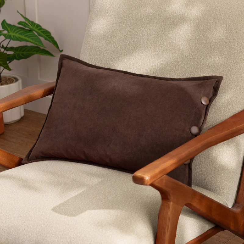 Effron Washed Velvet Cushion Brown