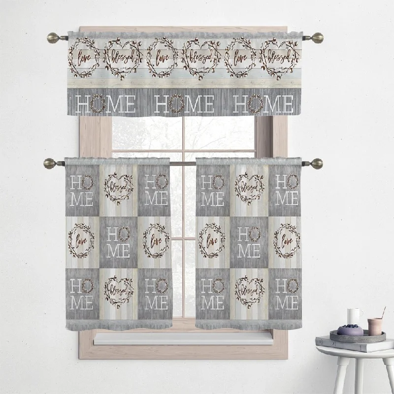 Laural Home Loving Home 36" Kitchen Curtain Valance and Tiers Set