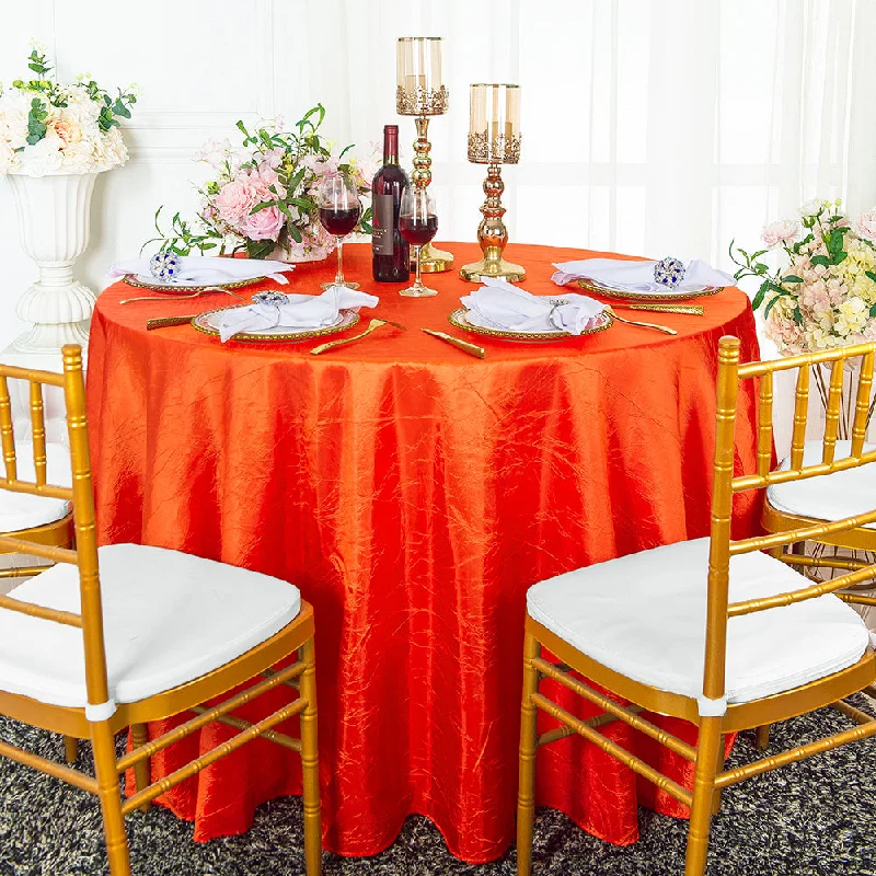 108" Seamless Round Crushed Taffeta Tablecloth - Orange (1pc)