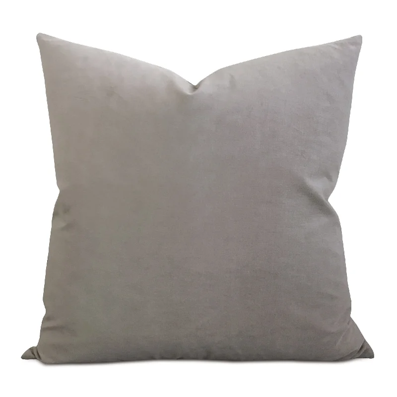 Light Gray Velvet Decorative Pillow