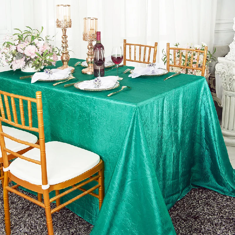 90"x132" Seamless Rectangular Crushed Taffeta Tablecloth - Jade (1pc)