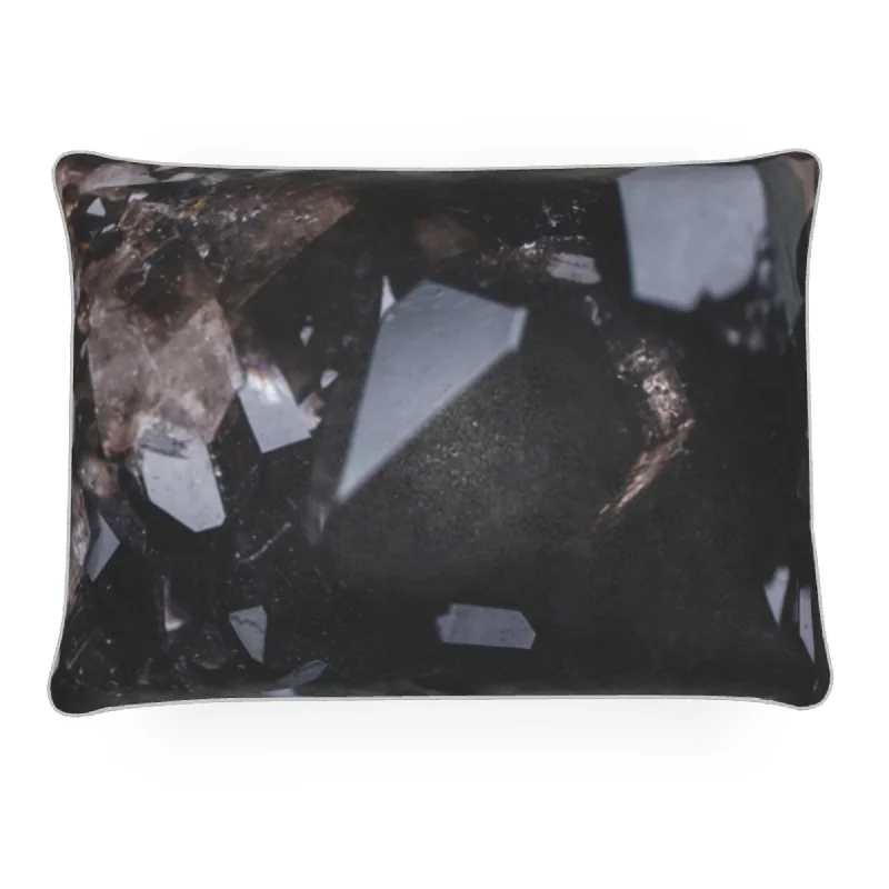 Crystal Therapy Luxurious Rectangle Sofa Velvet Cushion - Black Quartz