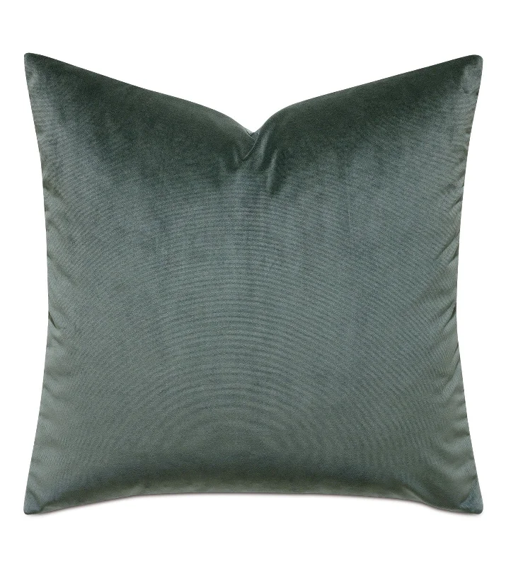 Dartmouth Green Velvet Throw Pillow Cover 24x24