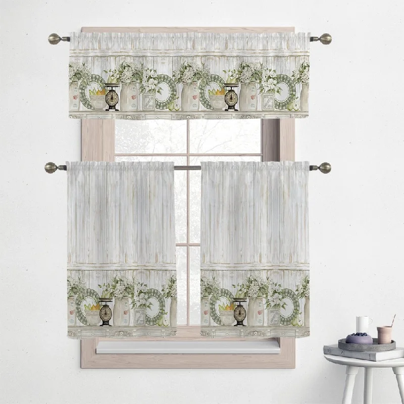 Laural Home French Pears 36" Kitchen Curtain Valance and Tiers Set