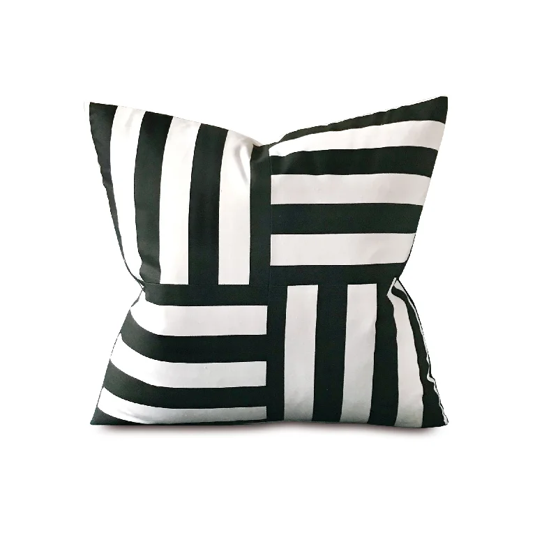 Black & White Key Port Throw Pillow Cover 20x20