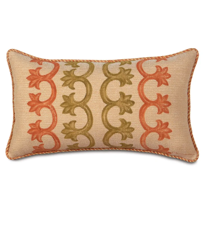 Samarkand Hand-Painted Lumbar Pillow Cover 13x22