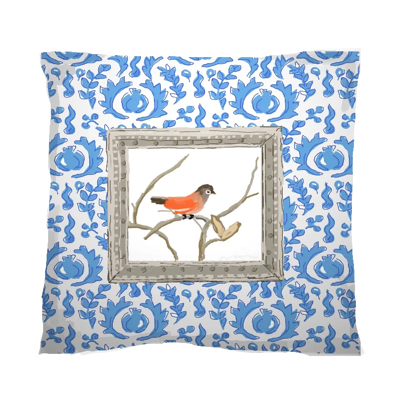 Dana Gibson Grackle Red Bird Pillows, 18"