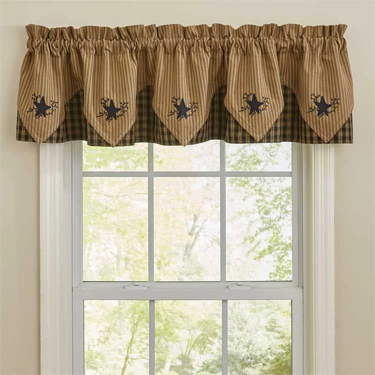 Black- Star Valance 72 x 15 inch