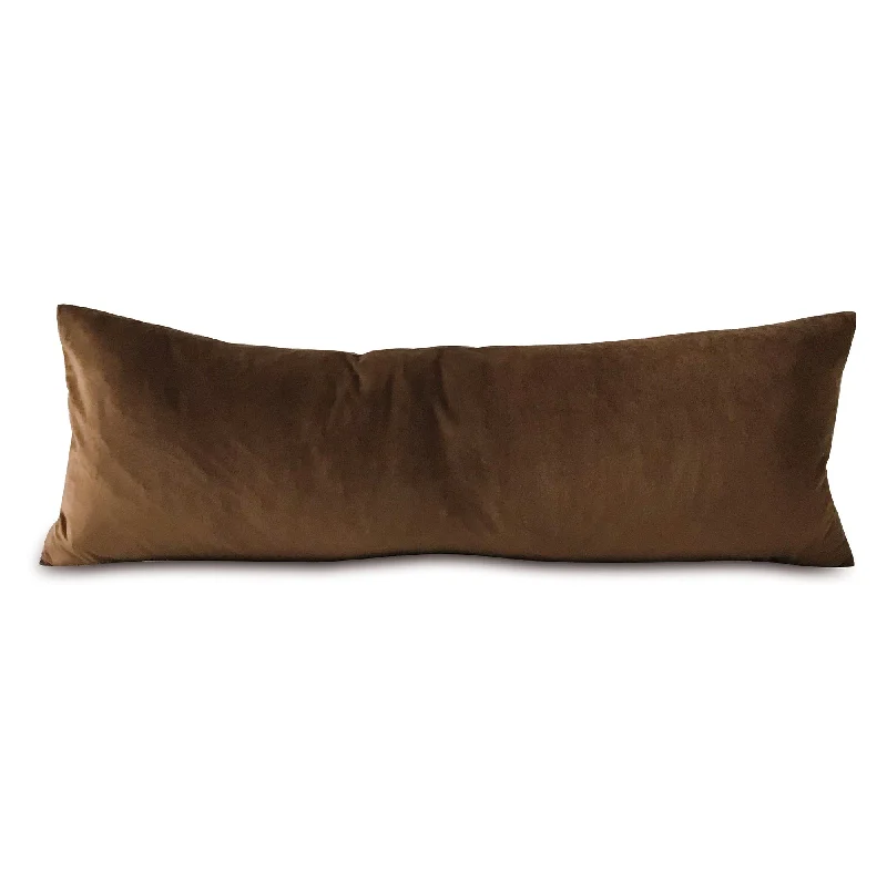 Chocolate Velvet Lumbar Pillow Cover 13x36