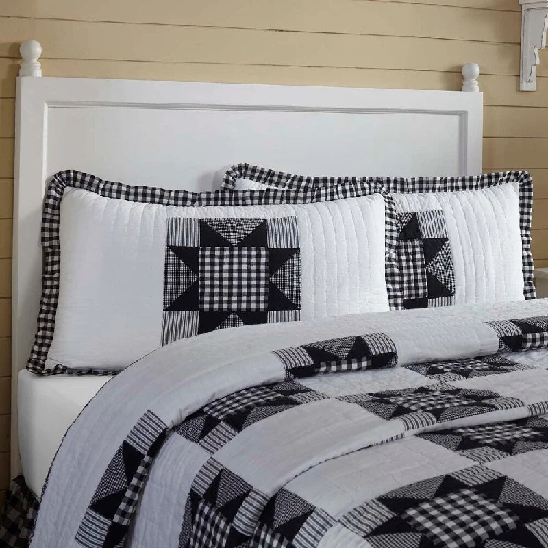 White Farmhouse Bedding VHC Emmie Sham Cotton Star Patchwork