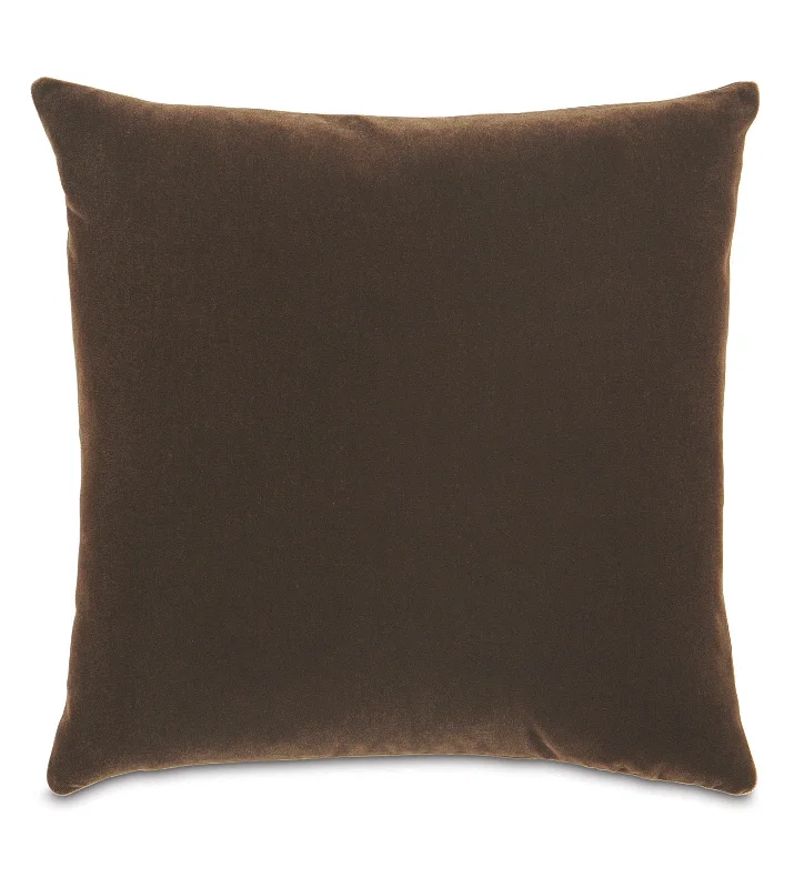 Luxury Mohair Decorative Pillow Cover in Chocolate