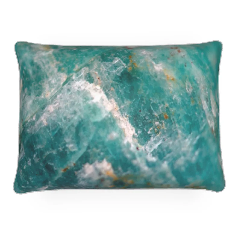 Crystal Therapy Luxurious Rectangle Sofa Velvet Cushion - Turquoise