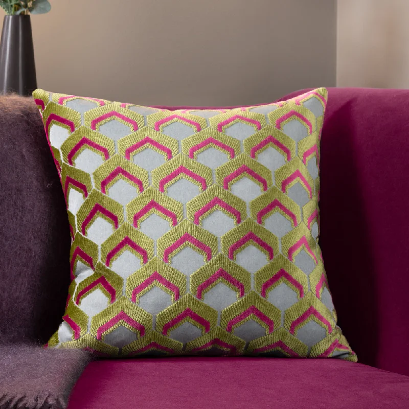 Ledbury Cushion Lime/Pink