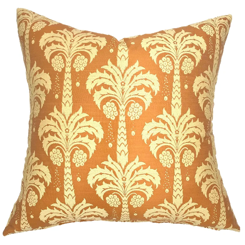 Orange Palm Tree Throw Pillow Cover 24x24