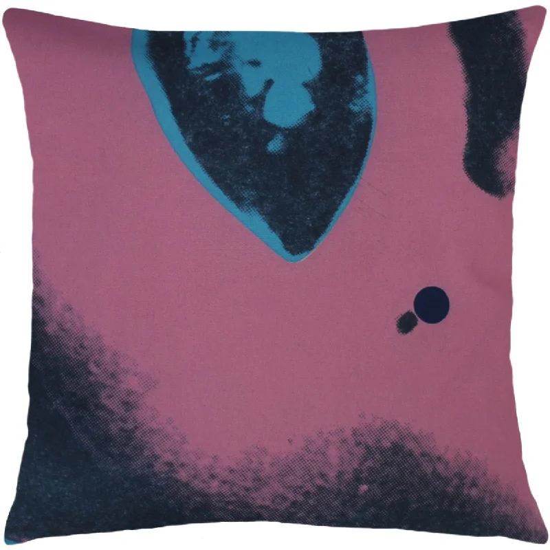 Andy Warhol Art Pillow in Pink & Blue design by Henzel Studio