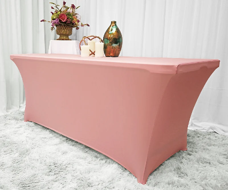 6 Ft Rectangular Spandex (220 GSM) Table Cover - Rose Pink (1pc)