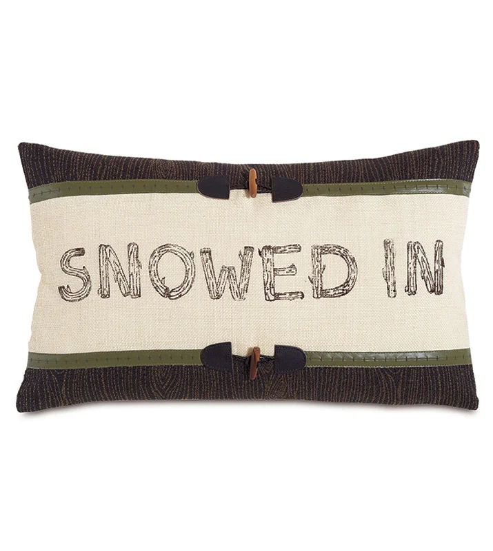 Snowed In Burlap Lumbar Pillow Cover 13x22