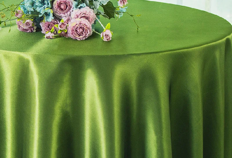 108" Seamless Round Satin Tablecloth - Moss Green (1pc)