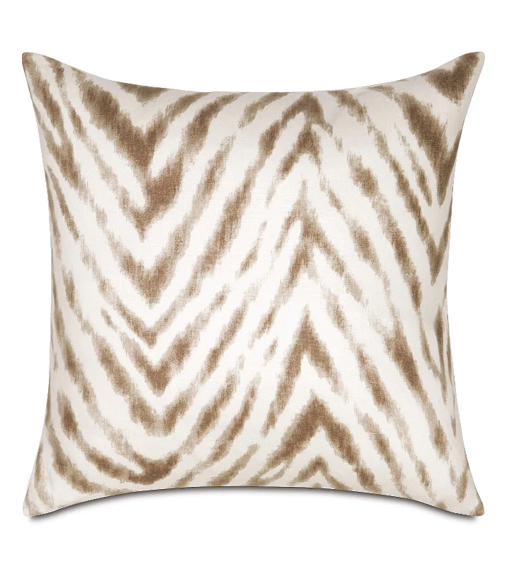 Brown Zebra Striped Throw Pillow Cover 16x16