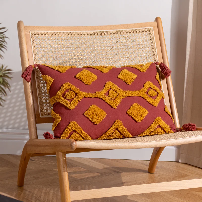 Dharma Tufted Tasselled Cushion Sunset