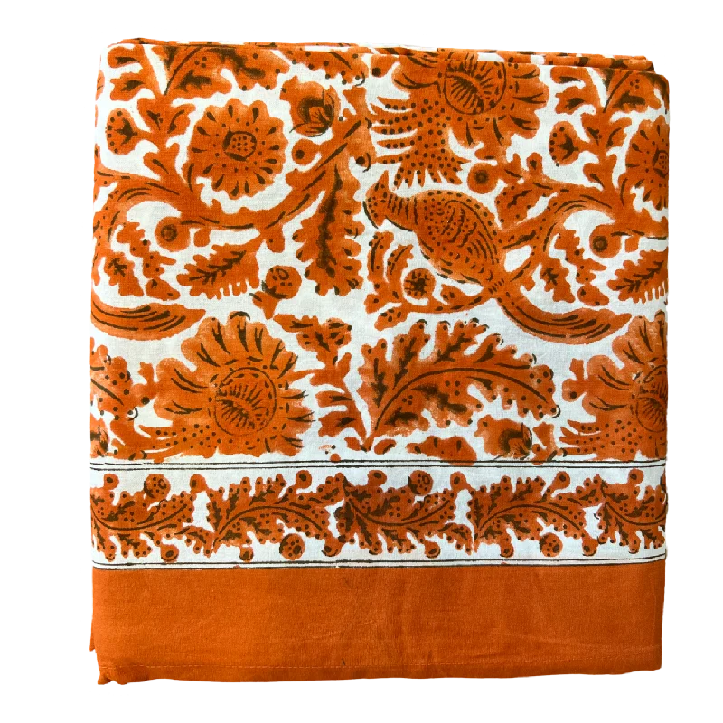 Pheasant Burnt Orange Tablecloth