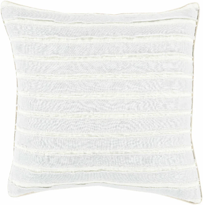 Beckingham Cream Striped Throw Pillow - Clearance