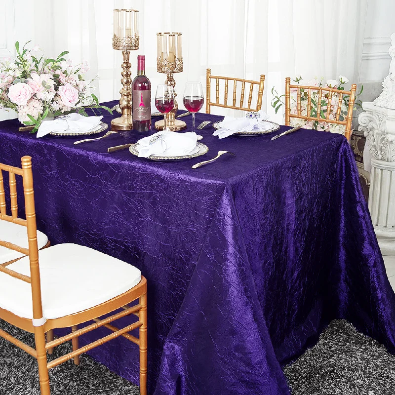 90"x156" Seamless Rectangular Crushed Taffeta Tablecloth - Regency Purple (1pc)