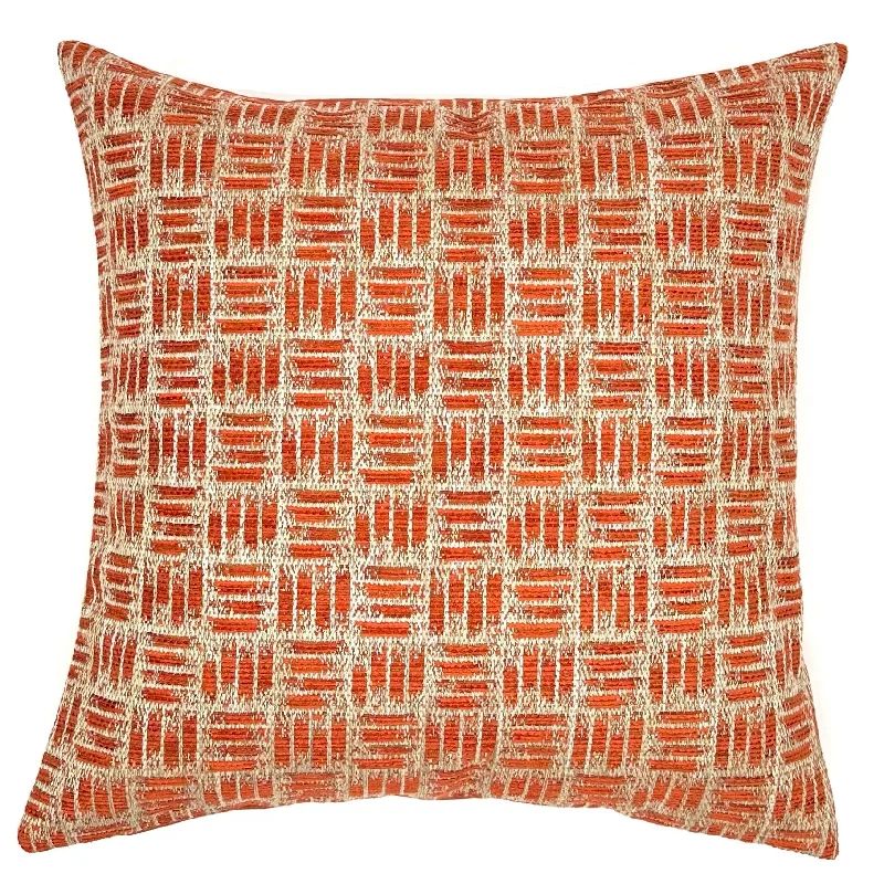 Orange/Beige Modern Throw Pillow Cover 18x18