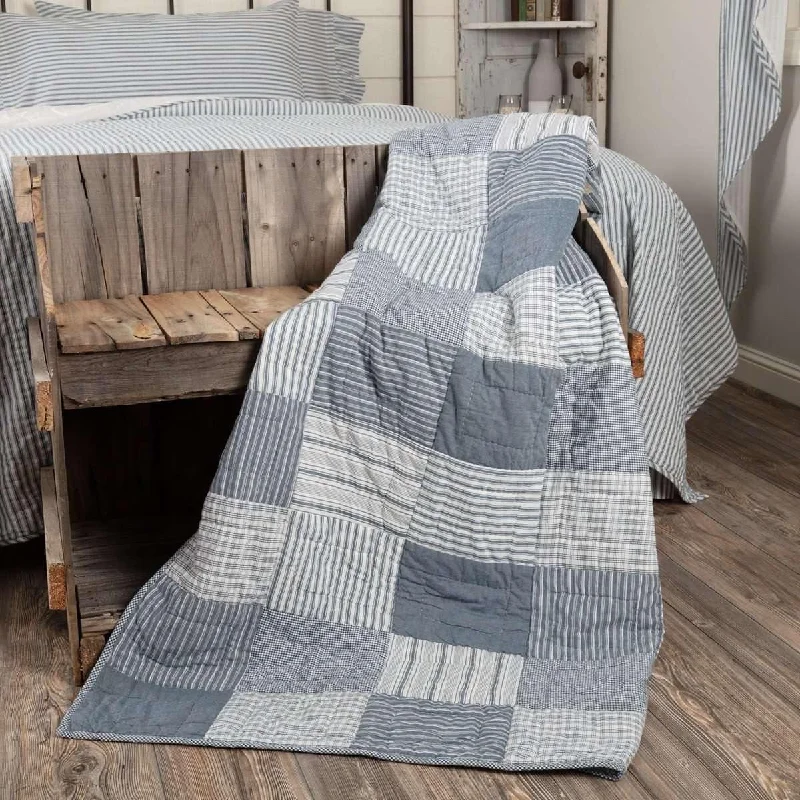 Sawyer Mill Blue Block Quilted Throw 60x50 VHC Brands