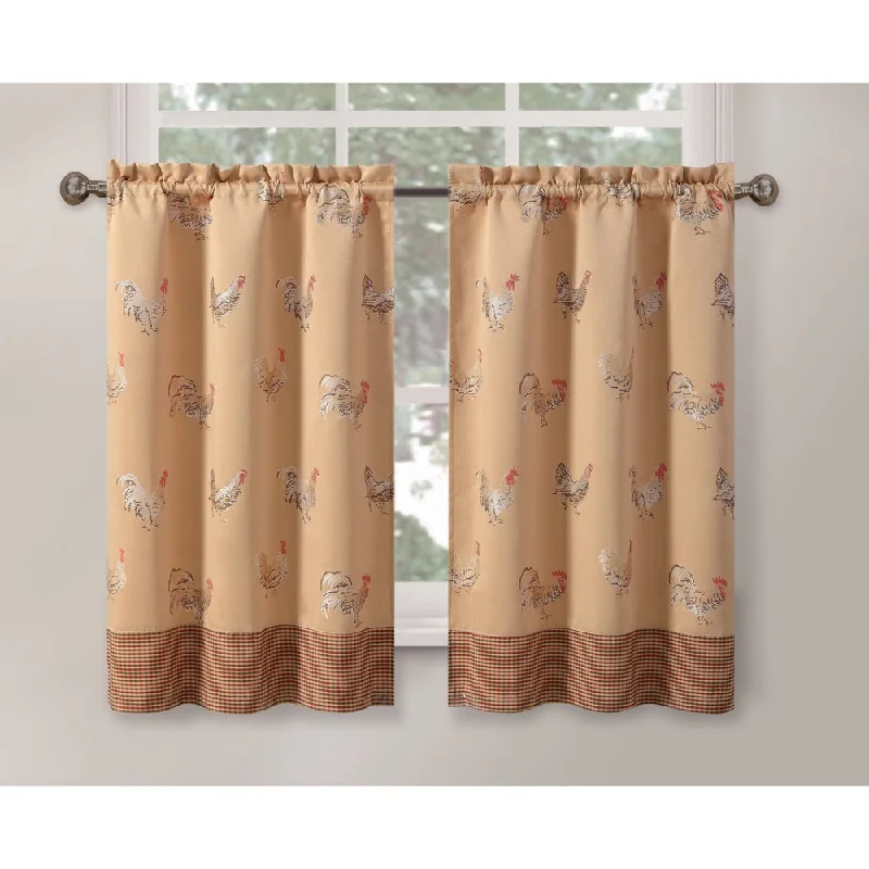 Rooster Gold 45-inch Curtain Tier