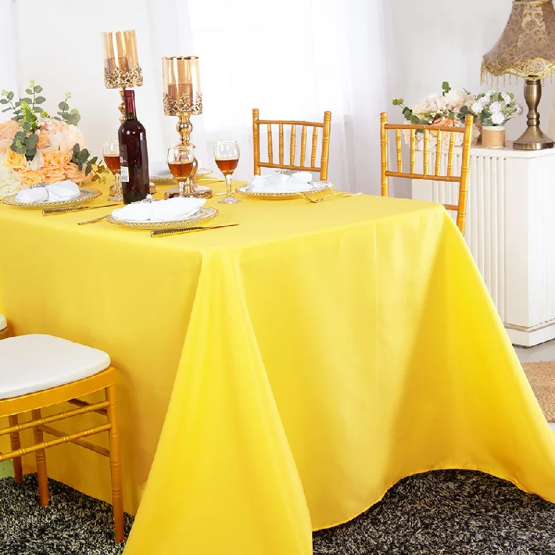 90"x132" Seamless Rectangular Polyester (220 GSM) Tablecloth - Canary Yellow (1pc)