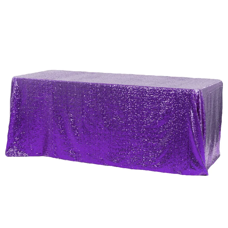 Glitz Sequin 90"x156" Rectangular Tablecloth - Purple