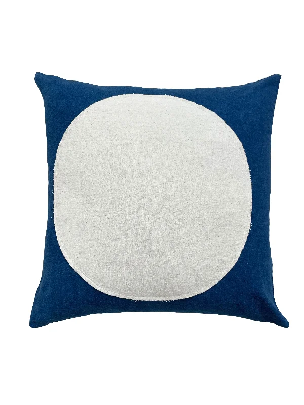 White Moon & indigo Pillow Cover 28x28