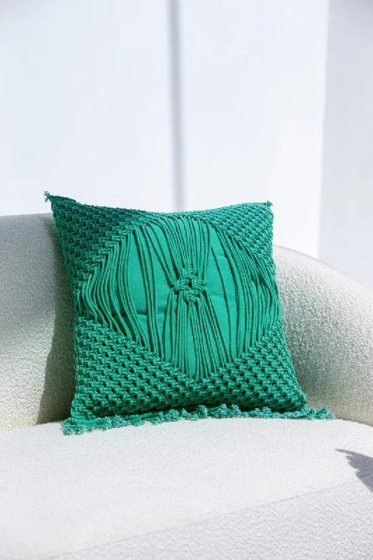 Green Cotton Cushion With Filler (45x45 CM)