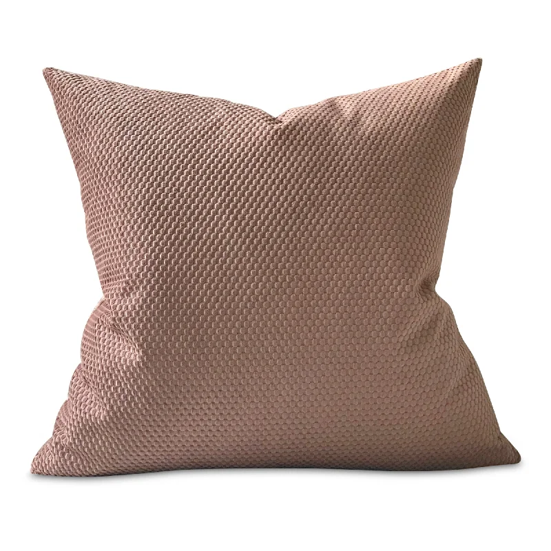 Dusty Rose Chenille Dot Throw Pillow Cover 24x24