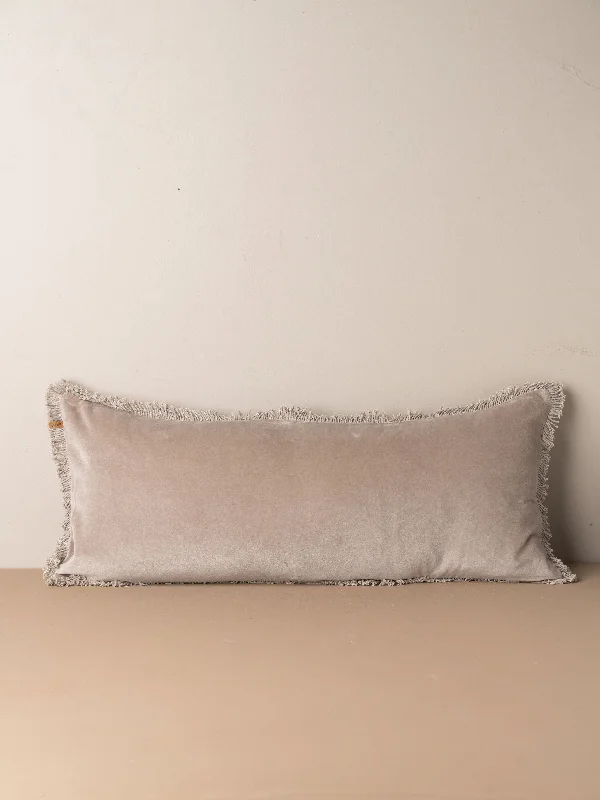 Velvet Bolster Cushion | Stone