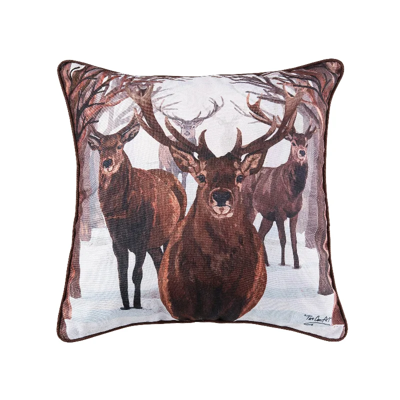 Descending Deer Pillow