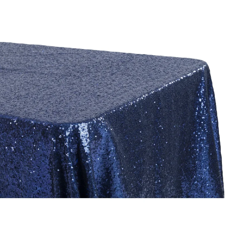 Glitz Sequin 90"x156" Rectangular Tablecloth - Navy Blue