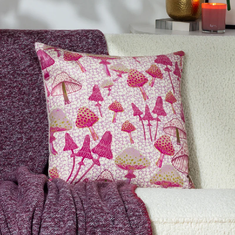 Mushroom Fields Cushion Lilac