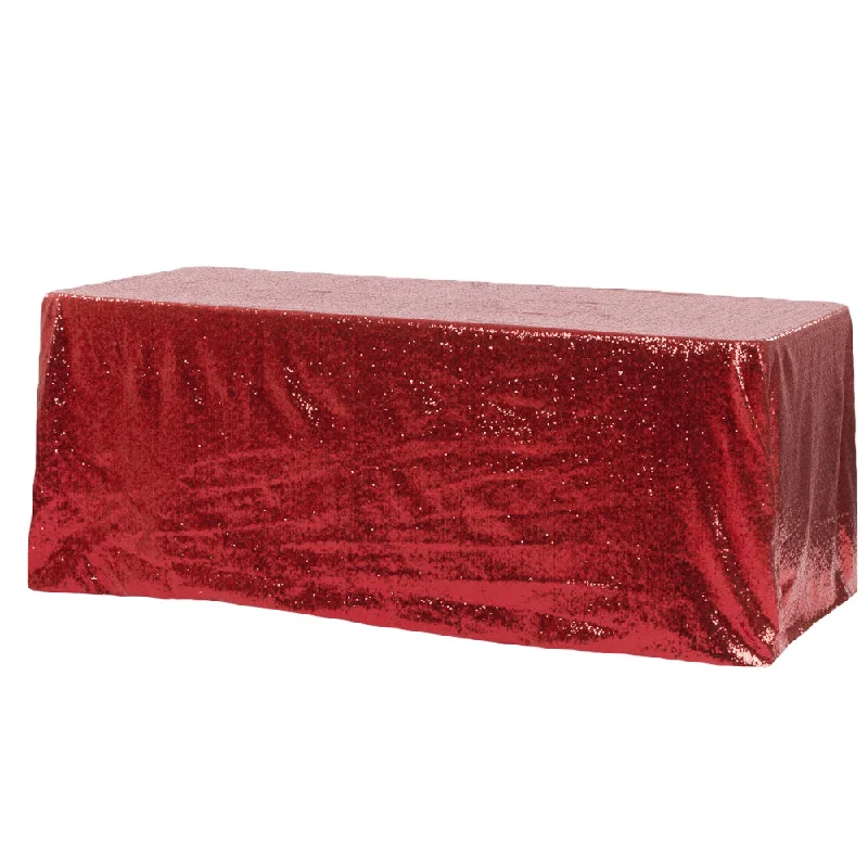 Glitz Sequin 90"x156" Rectangular Tablecloth - Apple Red