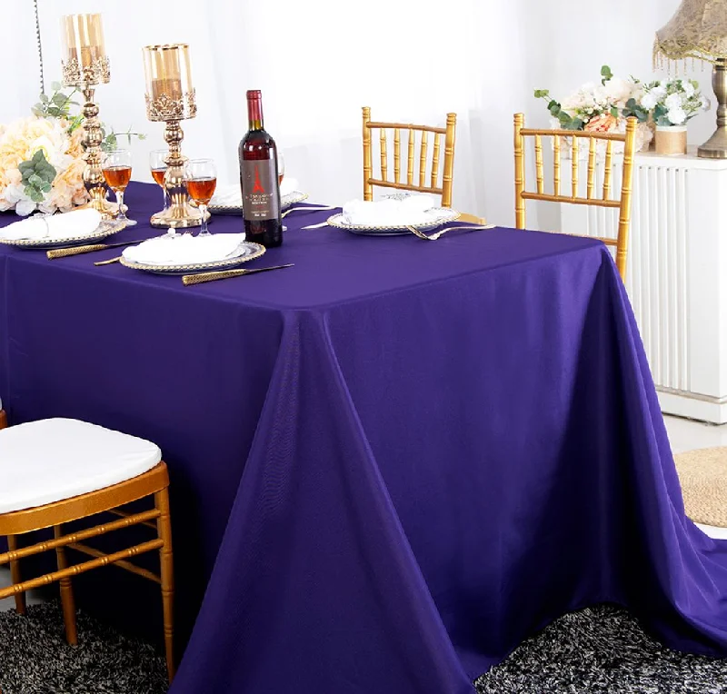 90"x156" Seamless Rectangular Polyester (220 GSM) Tablecloth - Regency Purple (1pc)