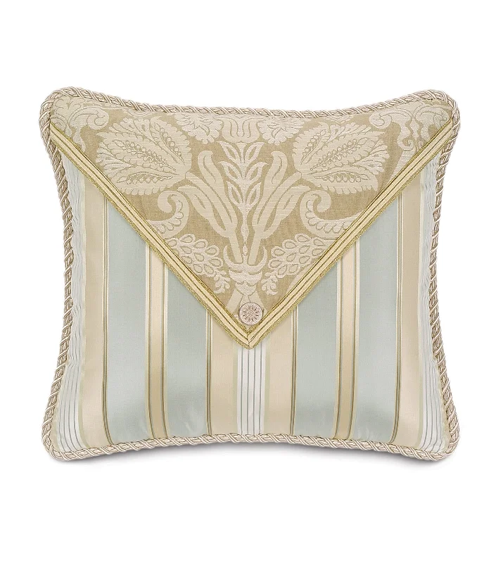 Evora Silk Stripe Envelope Lumbar Pillow Cover 15x18