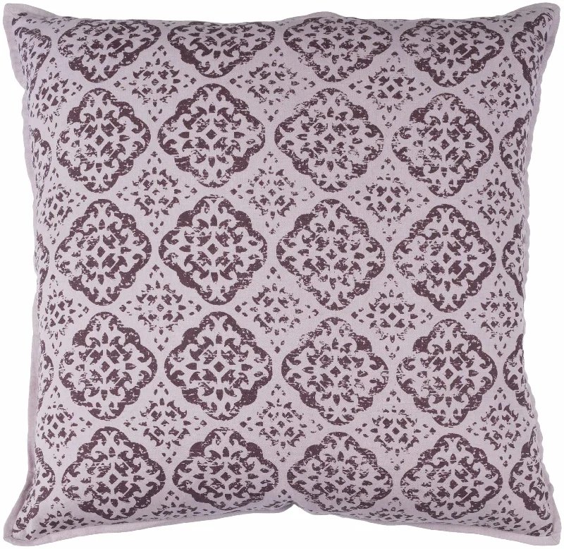 Glandore Mauve Damask Throw Pillow - Clearance