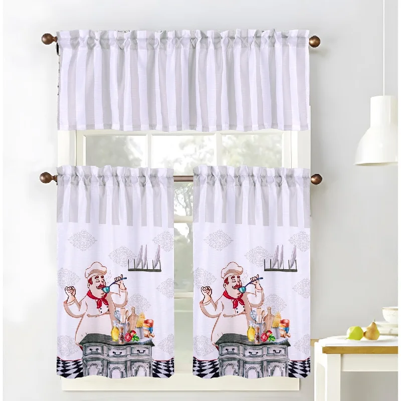 Chef Fruit or Herbs Kitchen Curtain Set