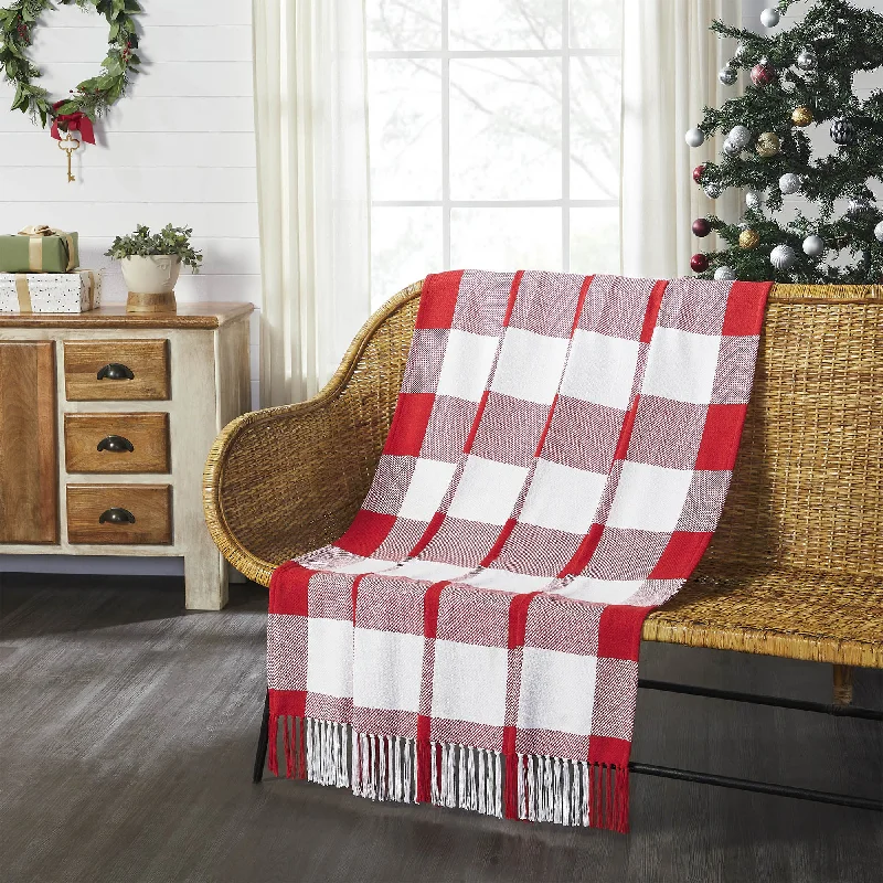 Annie Red Check Woven Throw 50"x60" VHC Brands